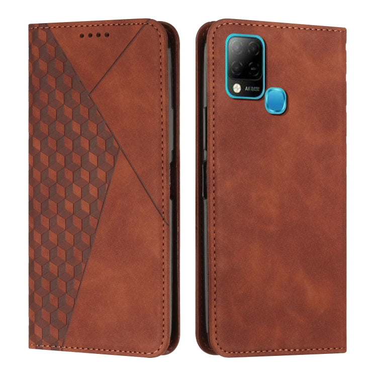 For Infinix Hot 10S / 10T / 10S NFC Diamond Splicing Skin Feel Magnetic Leather Phone Case