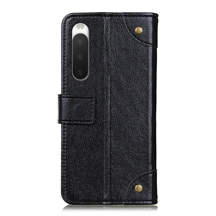 For Sony Xperia 10 IV Copper Buckle Nappa Texture Horizontal Flip Leather Phone Case