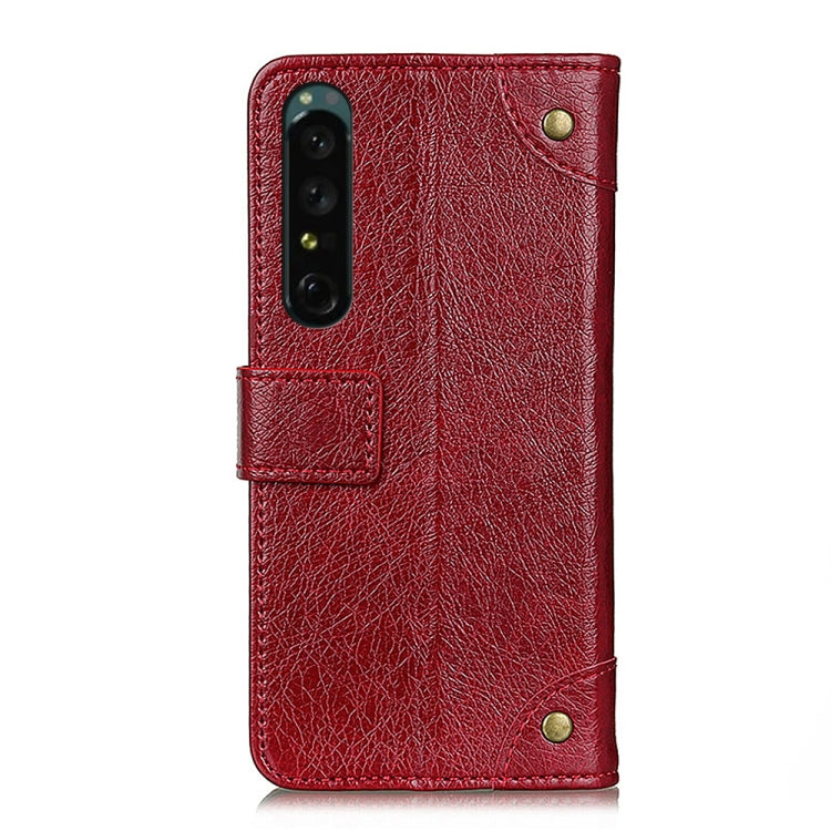 For Sony Xperia 1 IV Copper Buckle Nappa Texture Horizontal Flip Leather Phone Case
