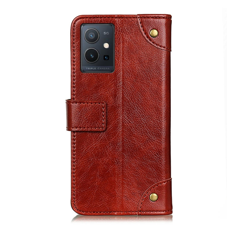 For vivo Y75 5G / Y55 5G Copper Buckle Nappa Texture Horizontal Flip Leather Phone Case