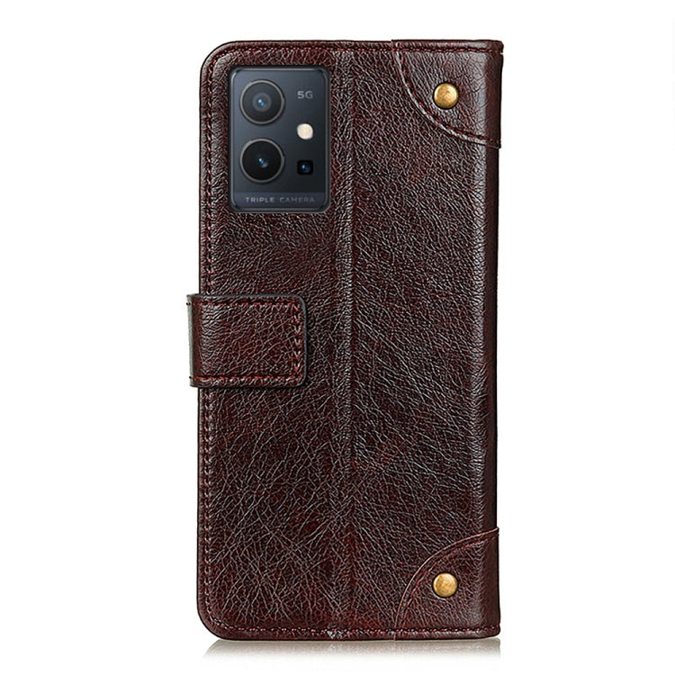For vivo Y75 5G / Y55 5G Copper Buckle Nappa Texture Horizontal Flip Leather Phone Case