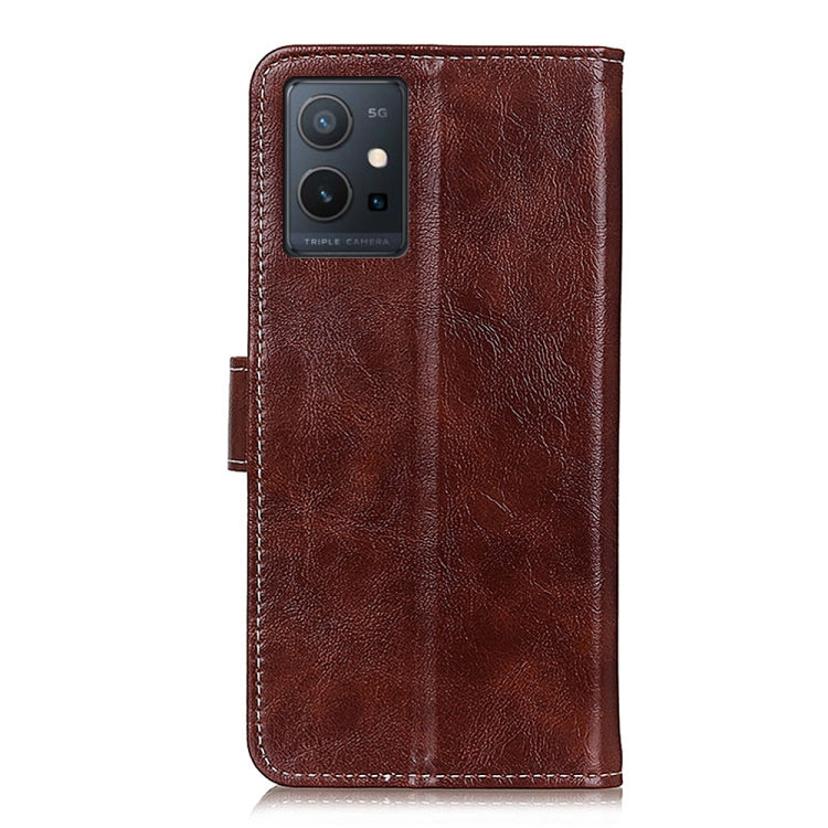 For vivo Y75 5G / Y55 5G Retro Crazy Horse Texture Horizontal Flip Leather Phone Case