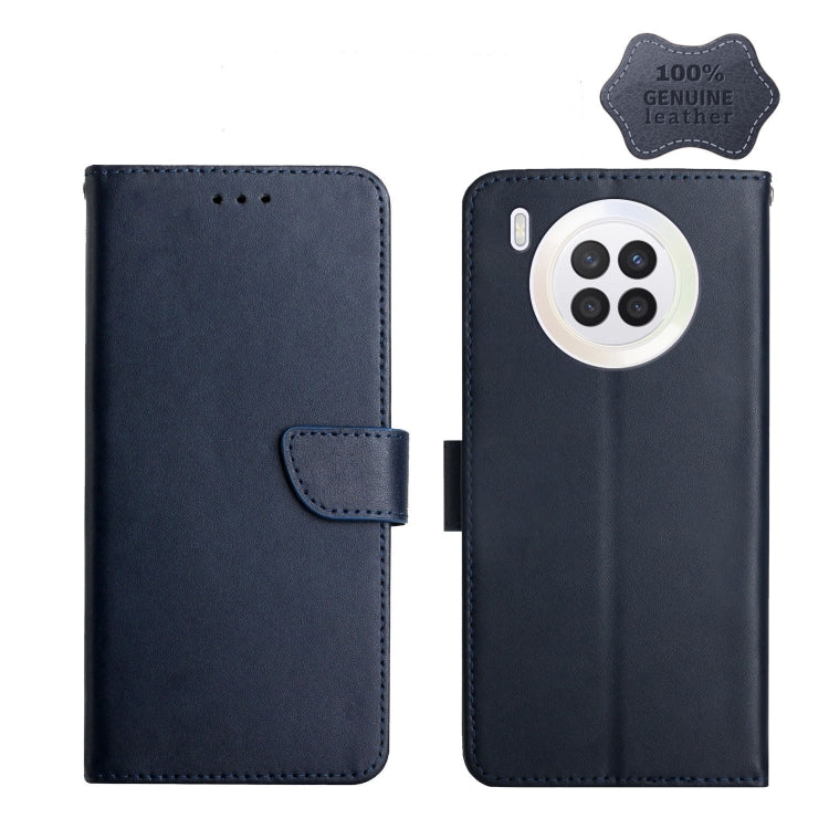 For Huawei Nova 8i/Honor 50 Lite Global Genuine Leather Fingerprint-proof Horizontal Flip Phone Case