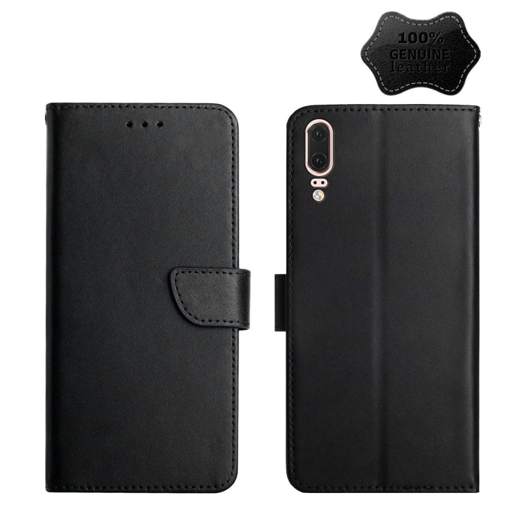 For Huawei P20 Genuine Leather Fingerprint-proof Horizontal Flip Phone Case