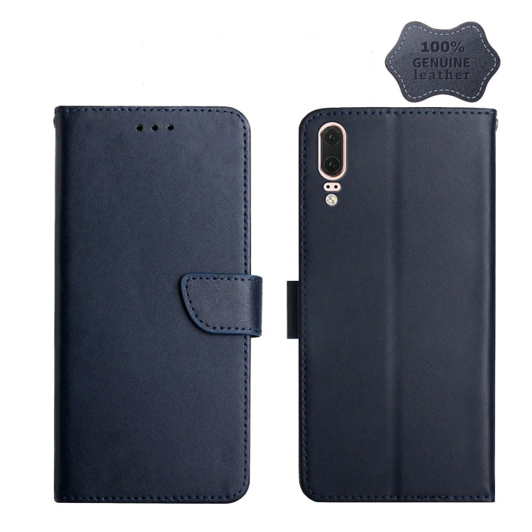 For Huawei P20 Genuine Leather Fingerprint-proof Horizontal Flip Phone Case