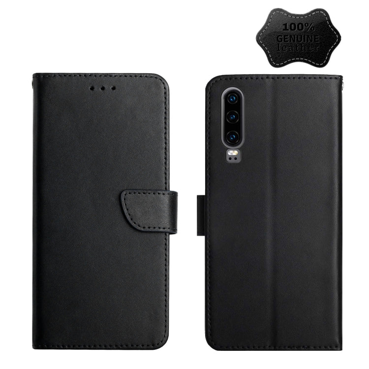 For Huawei P30 Genuine Leather Fingerprint-proof Horizontal Flip Phone Case