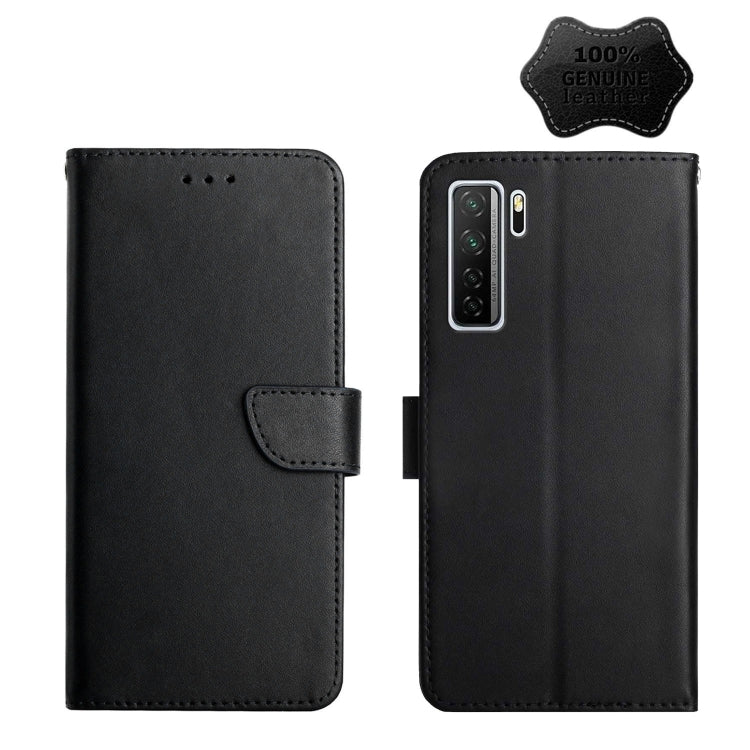For Huawei P40 Lite 5G Genuine Leather Fingerprint-proof Horizontal Flip Phone Case