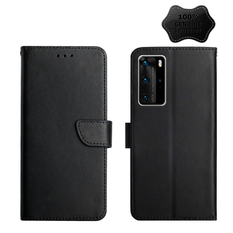 For Huawei P40 Pro Genuine Leather Fingerprint-proof Horizontal Flip Phone Case