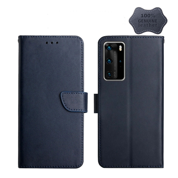 For Huawei P40 Pro Genuine Leather Fingerprint-proof Horizontal Flip Phone Case