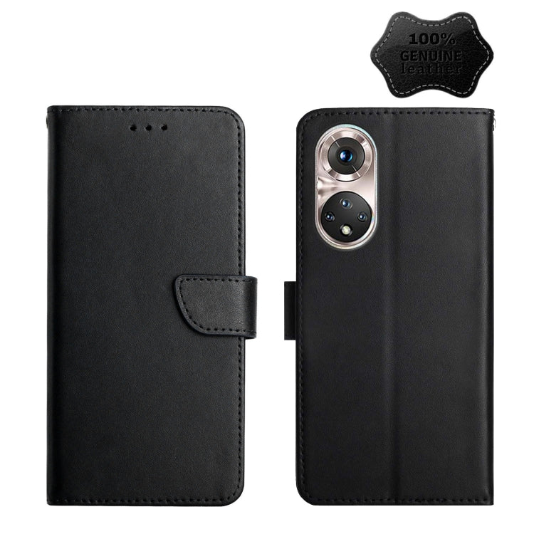 For Huawei P50 Pro Genuine Leather Fingerprint-proof Horizontal Flip Phone Case
