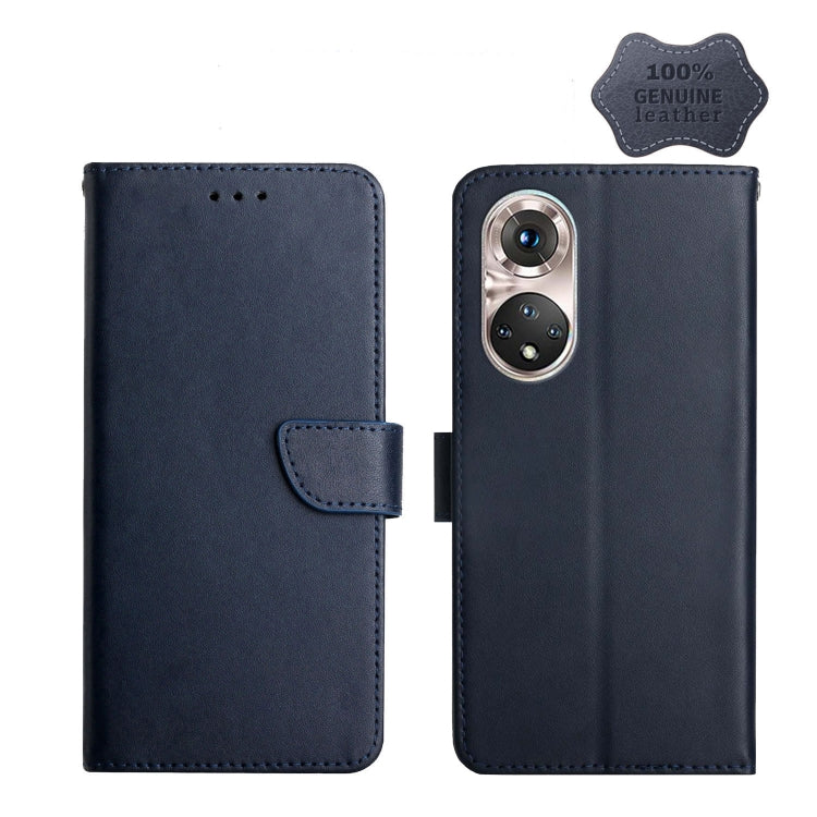 For Huawei P50 Pro Genuine Leather Fingerprint-proof Horizontal Flip Phone Case
