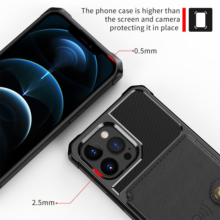 For iPhone 13 Pro Max Magnetic Wallet Card Bag Leather Case