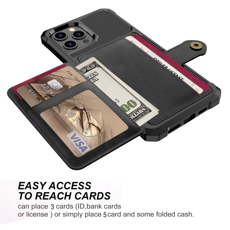 For iPhone 12 / 12 Pro Magnetic Wallet Card Bag Leather Case