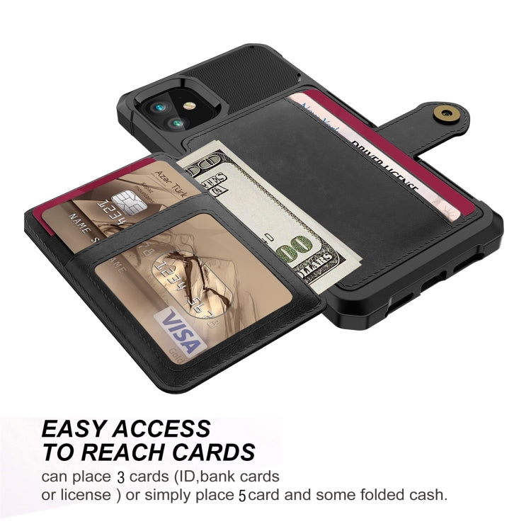 For iPhone 11 Magnetic Wallet Card Bag Leather Case