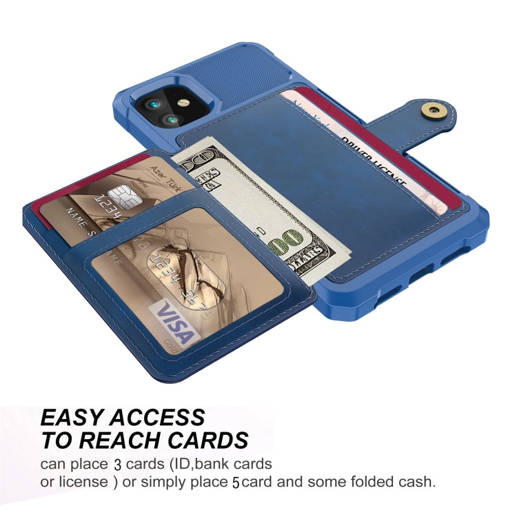 For iPhone 11 Magnetic Wallet Card Bag Leather Case