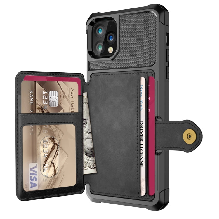 For iPhone 11 Pro Magnetic Wallet Card Bag Leather Case