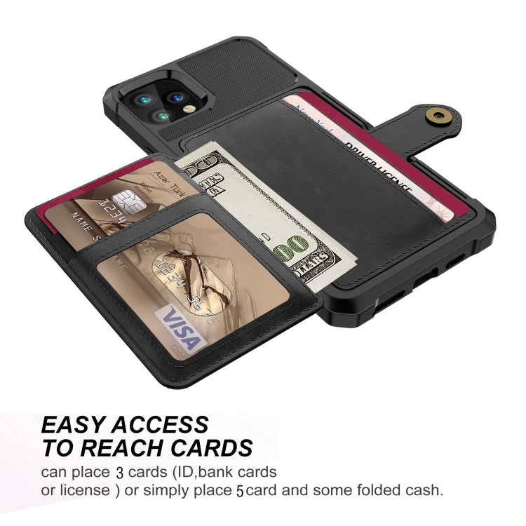 For iPhone 11 Pro Max Magnetic Wallet Card Bag Leather Case