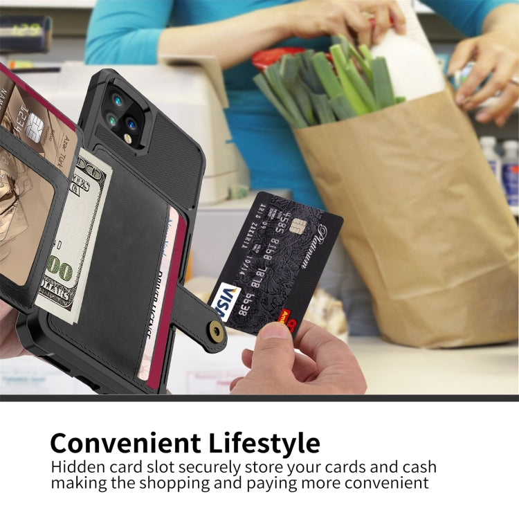 For iPhone 11 Pro Max Magnetic Wallet Card Bag Leather Case