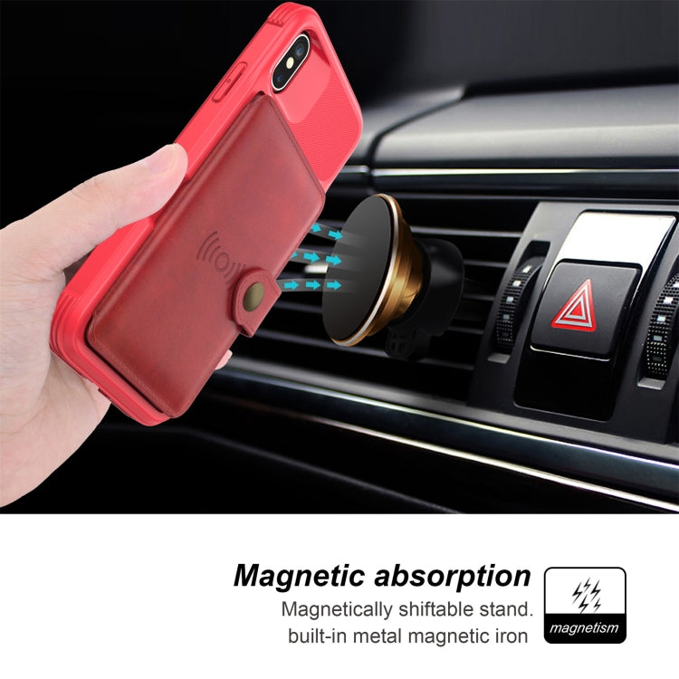 For iPhone X / XS Magnetic Wallet Card Bag Leather Case