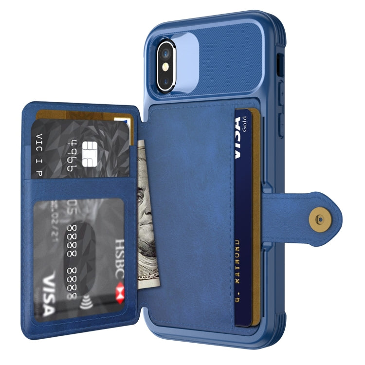 For iPhone X / XS Magnetic Wallet Card Bag Leather Case