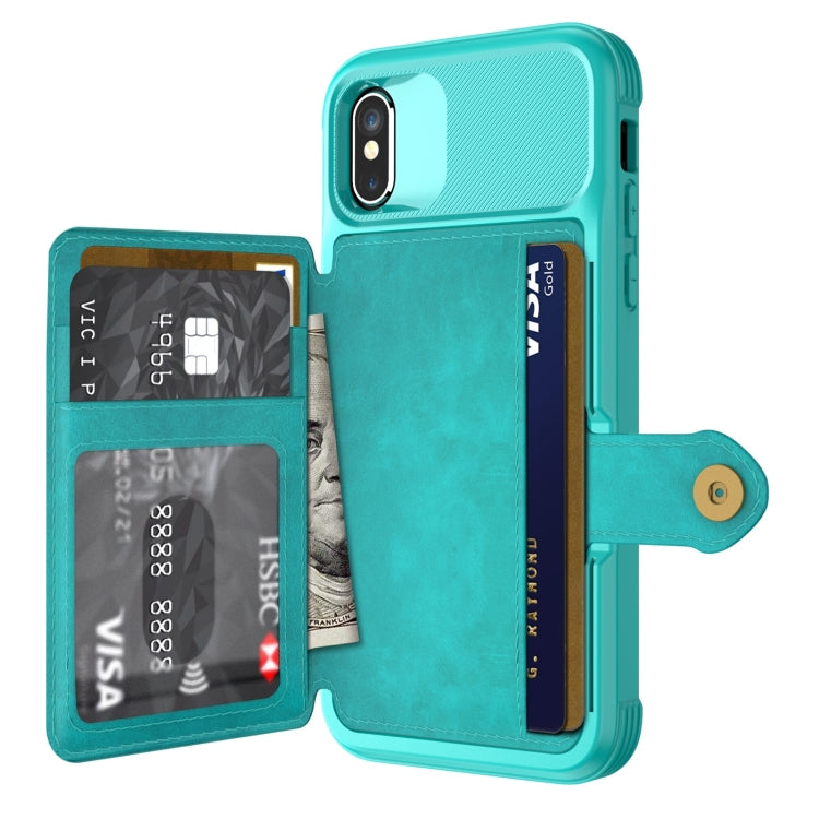 For iPhone X / XS Magnetic Wallet Card Bag Leather Case