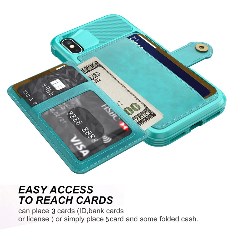 For iPhone X / XS Magnetic Wallet Card Bag Leather Case