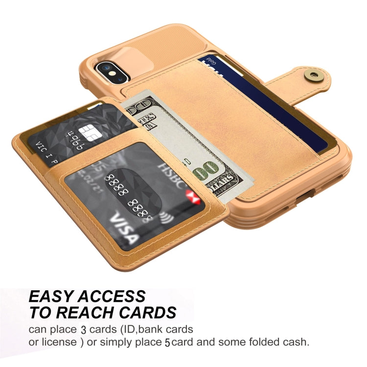 For iPhone X / XS Magnetic Wallet Card Bag Leather Case