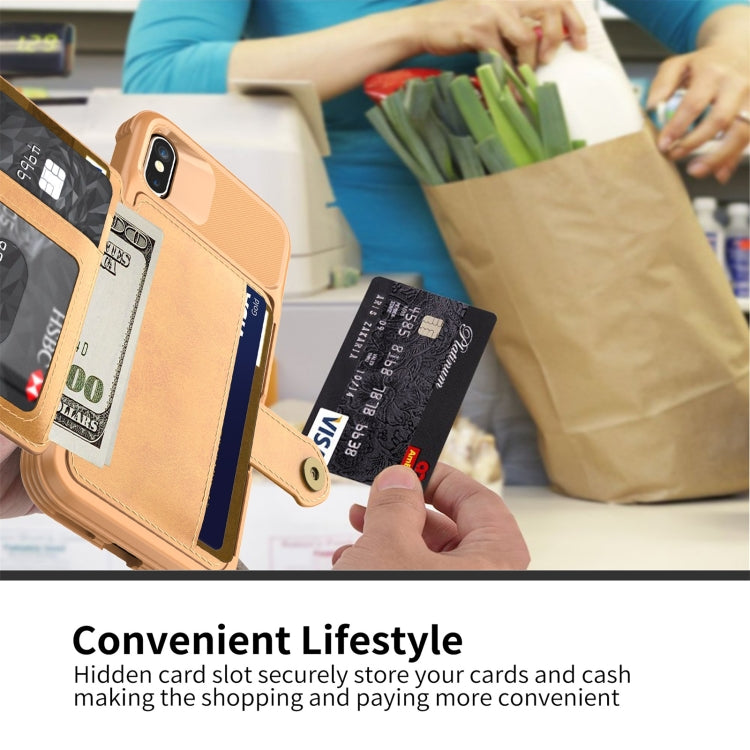 For iPhone X / XS Magnetic Wallet Card Bag Leather Case