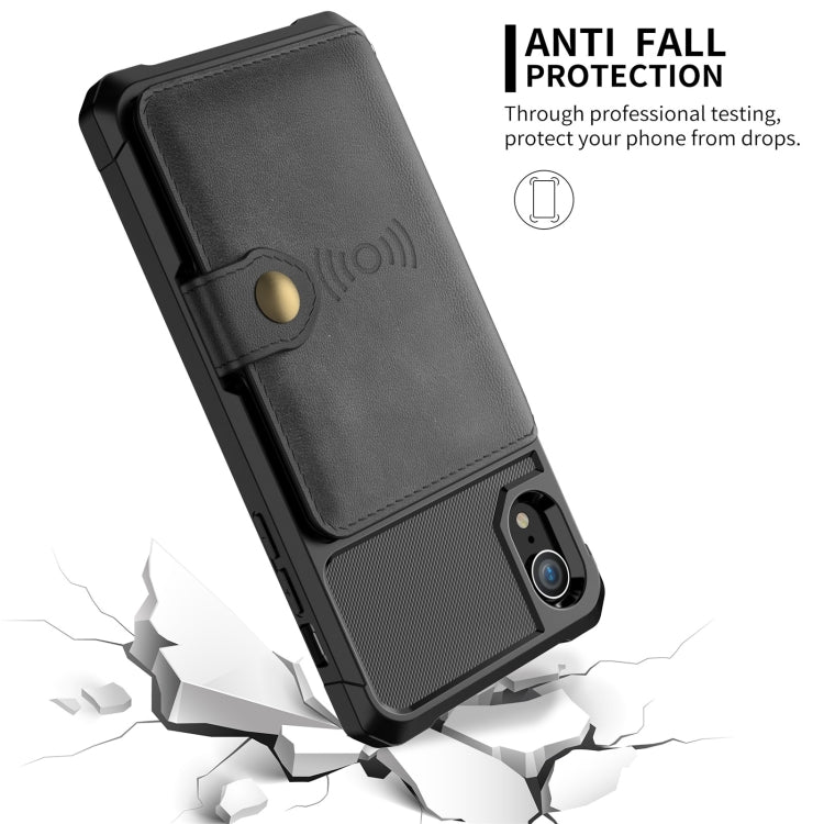 For iPhone XR Magnetic Wallet Card Bag Leather Case
