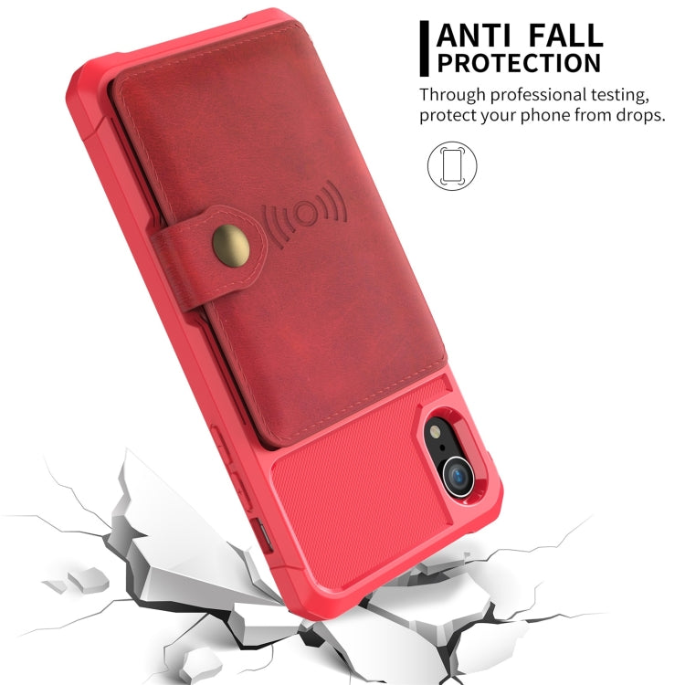 For iPhone XR Magnetic Wallet Card Bag Leather Case