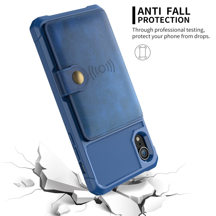 For iPhone XR Magnetic Wallet Card Bag Leather Case
