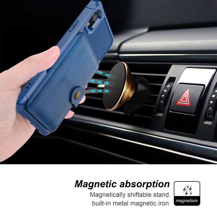 For iPhone XR Magnetic Wallet Card Bag Leather Case