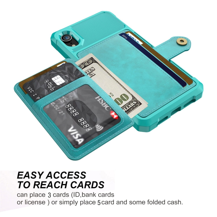 For iPhone XR Magnetic Wallet Card Bag Leather Case
