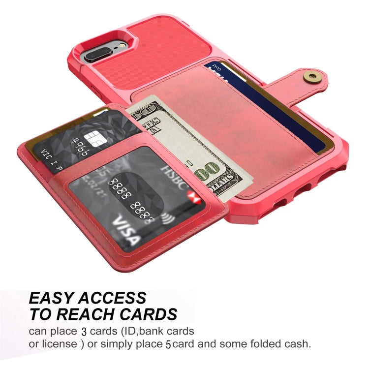 Magnetic Wallet Card Bag Leather Case For iPhone 8 Plus / 7 Plus / 6 Plus