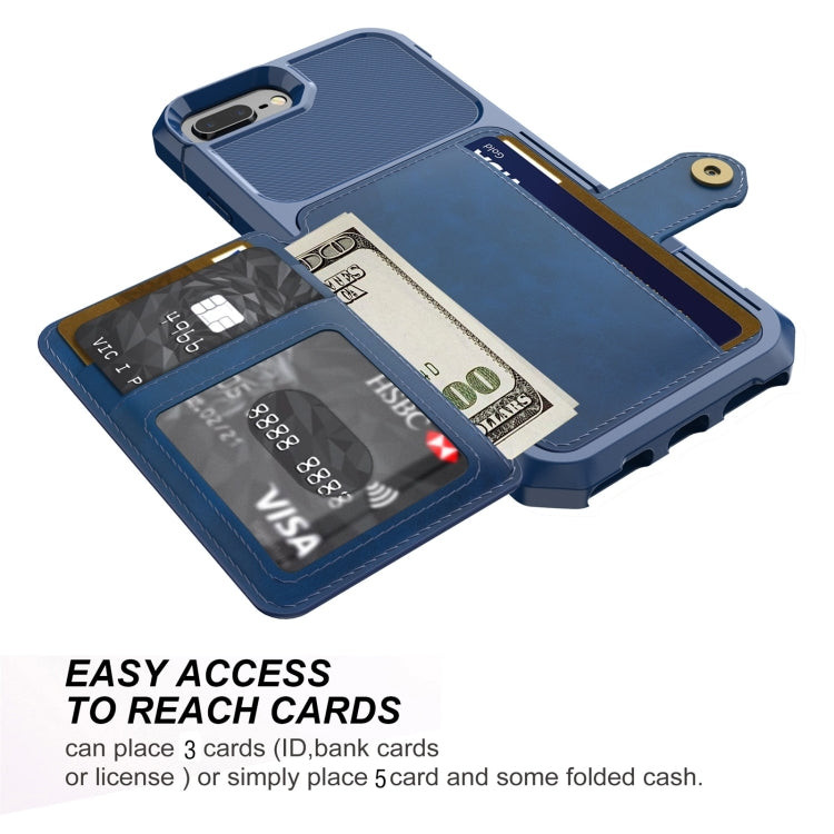 Magnetic Wallet Card Bag Leather Case For iPhone 8 Plus / 7 Plus / 6 Plus