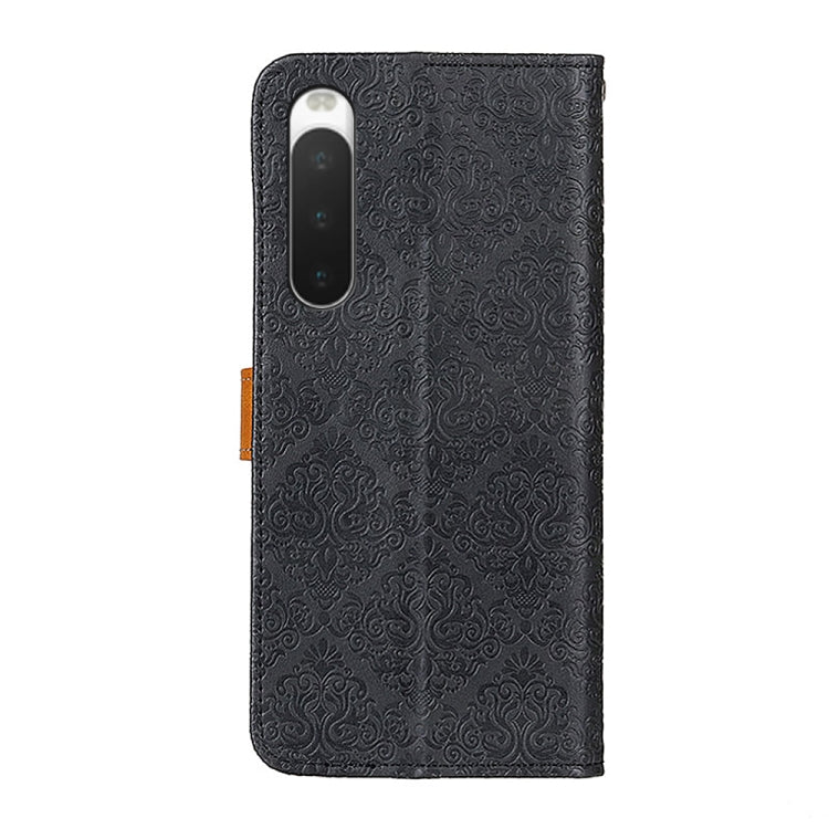For Sony Xperia 10 IV European Floral Embossed Leather Phone Case