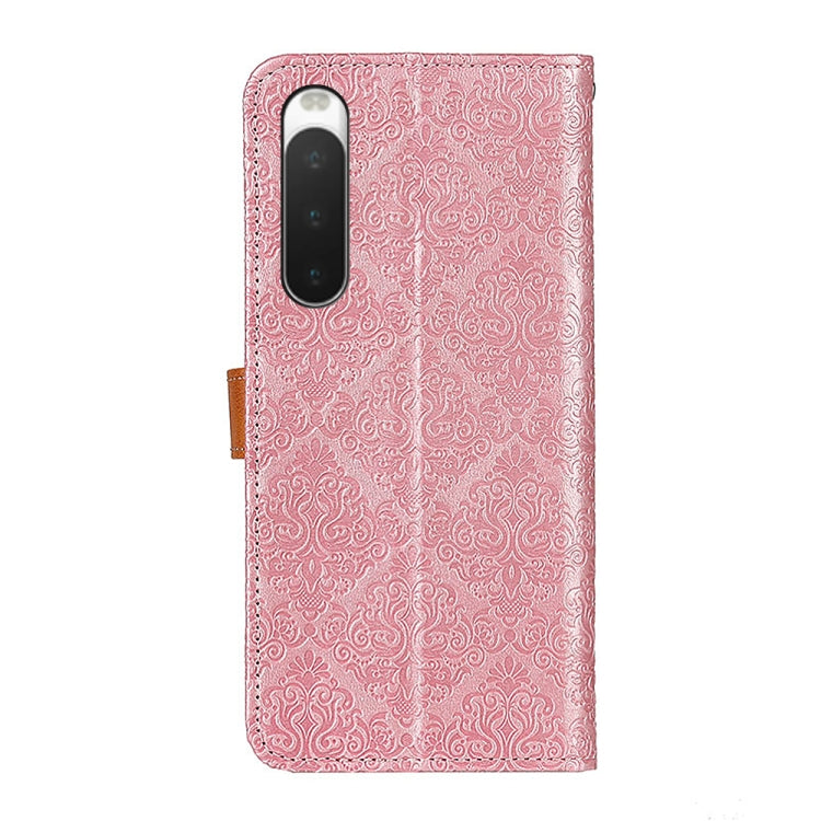 For Sony Xperia 10 IV European Floral Embossed Leather Phone Case