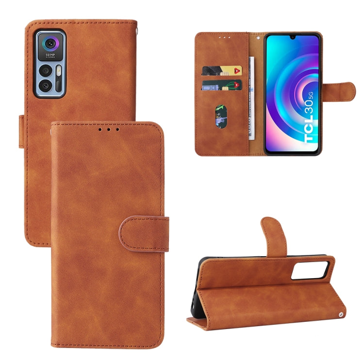 For TCL 30 5G/30+ 5G Skin Feel Magnetic Flip Leather Phone Case