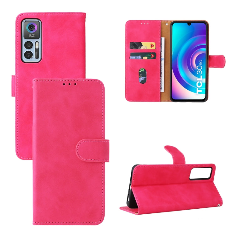 For TCL 30 5G/30+ 5G Skin Feel Magnetic Flip Leather Phone Case