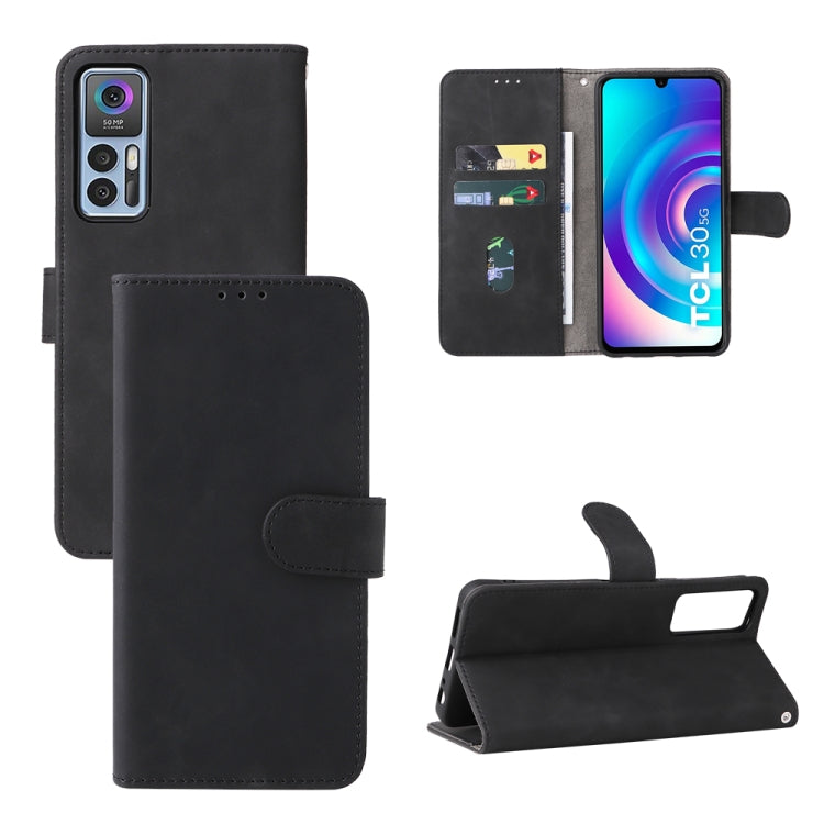 For TCL 30 5G/30+ 5G Skin Feel Magnetic Flip Leather Phone Case