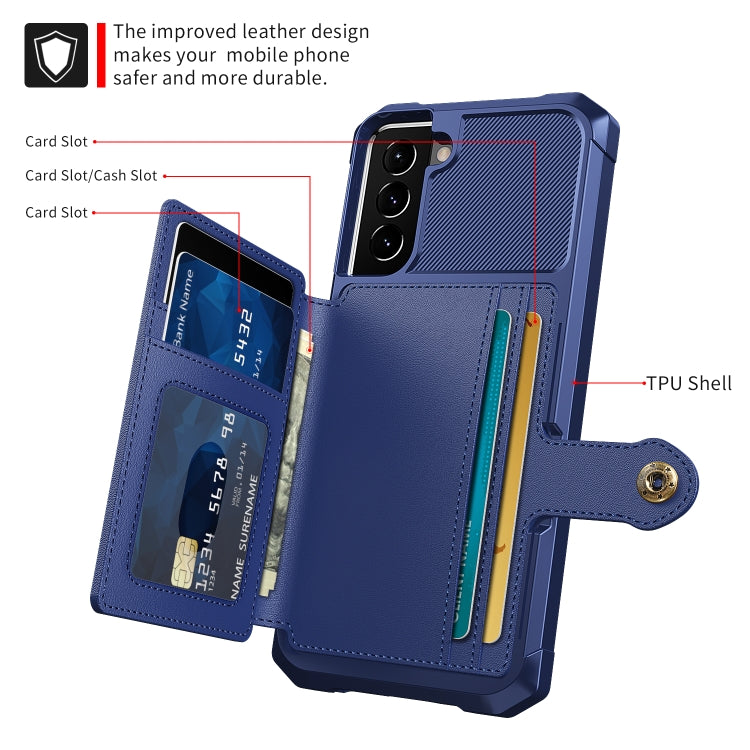 For Samsung Galaxy S21+ 5G Magnetic Wallet Card Bag Leather Phone Case