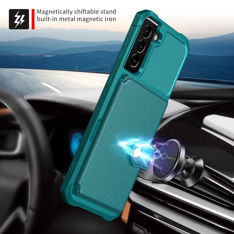 For Samsung Galaxy S21+ 5G Magnetic Wallet Card Bag Leather Phone Case
