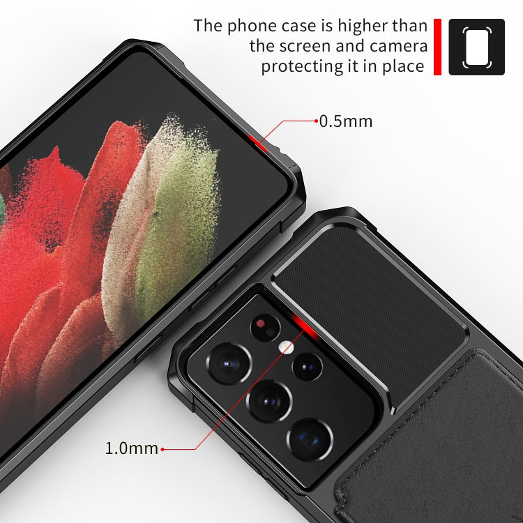 For Samsung Galaxy S21 Ultra 5G Magnetic Wallet Card Bag Leather Phone Case