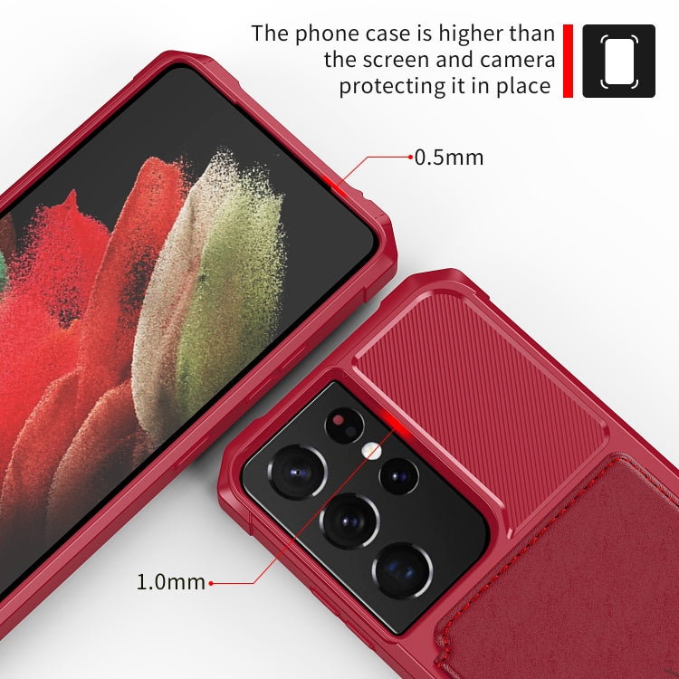 For Samsung Galaxy S21 Ultra 5G Magnetic Wallet Card Bag Leather Phone Case