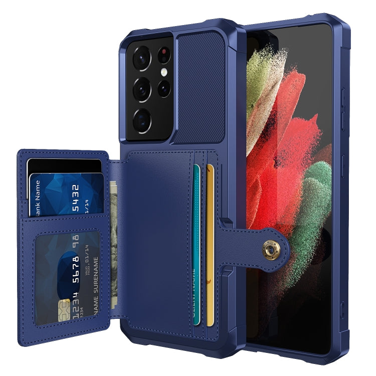 For Samsung Galaxy S21 Ultra 5G Magnetic Wallet Card Bag Leather Phone Case