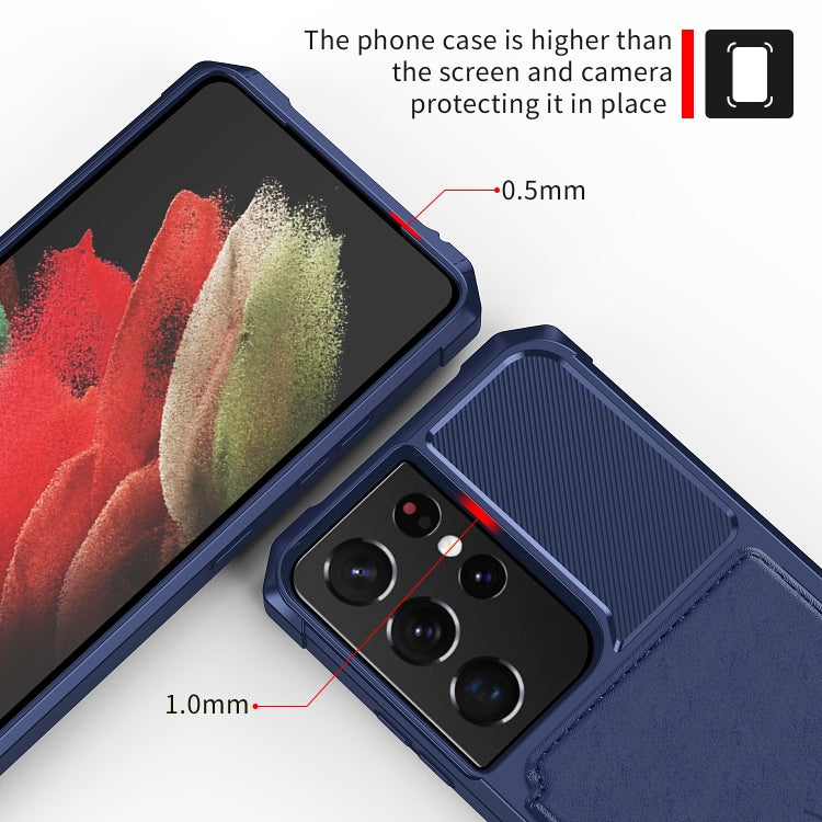 For Samsung Galaxy S21 Ultra 5G Magnetic Wallet Card Bag Leather Phone Case
