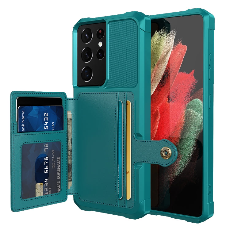 For Samsung Galaxy S21 Ultra 5G Magnetic Wallet Card Bag Leather Phone Case