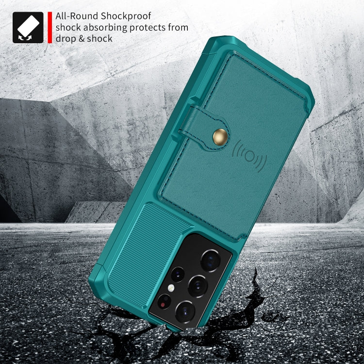 For Samsung Galaxy S21 Ultra 5G Magnetic Wallet Card Bag Leather Phone Case