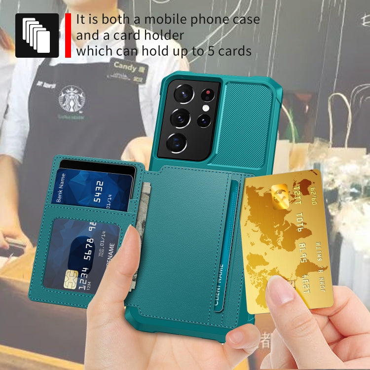 For Samsung Galaxy S21 Ultra 5G Magnetic Wallet Card Bag Leather Phone Case
