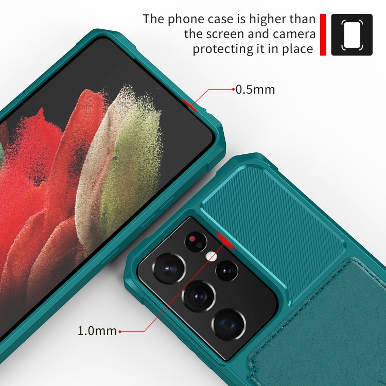 For Samsung Galaxy S21 Ultra 5G Magnetic Wallet Card Bag Leather Phone Case